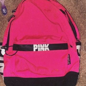 Pink pick colored school backpack